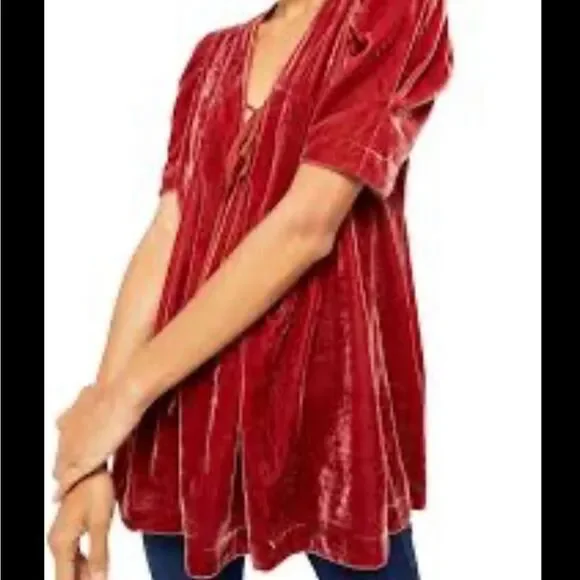 ✨ Free People Ivy Velvety Babydoll Tunic | Dark Berry | XS ✨ - Picture 1 of 13
